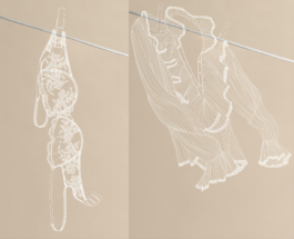 Bra and Blouse - TENA - Illustration by Ilias Walchshofer - Mixed Media Paris 