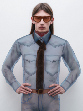 A Body Traced - Acne Studios - Illustration by Ilias Walchshofer - Mixed Media Paris 