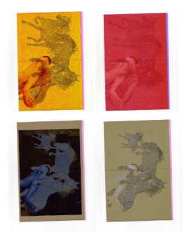 Horsing Horses Prints - Illustration by Ilias Walchshofer - Mixed Media Paris 
