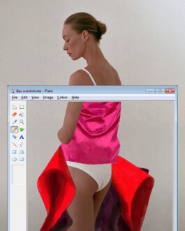 Paint Pink Look - Illustration by Ilias Walchshofer - Mixed Media Paris 